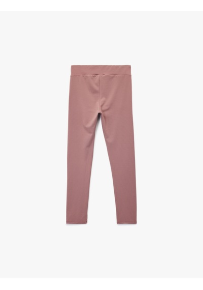 Koton Beli Lastikli Dikişsiz Basic Tayt Lila 6wkg40137ak Lila