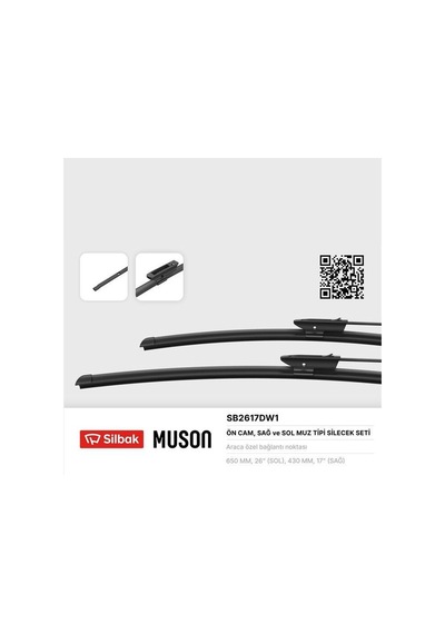 Silbak Sb2617dw1 Citroen C4 Cactus Silecek Süpürge Takımı Ön Muz Tip