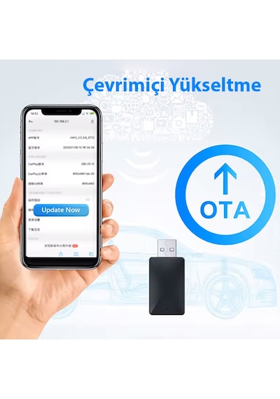 Ally Kablosuz Car Play Adaptörü Android Cihazlar Için Wireless Carplay Çevirici