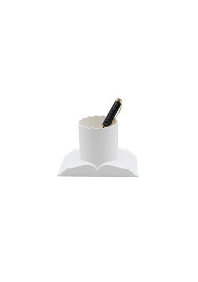 Minimal Kitap Kalem Organizeri Beyaz