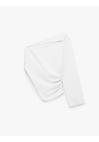 Koton Pamuklu Uzun Kollu Drape Detaylı Poplin Açık Omuz Asimetrik Bluz Kırık Beyaz 6sak60402uw Ekru Koton Pamuklu Uzun Kollu Drape Detaylı Poplin Açık Omuz Asimetrik Bluz Kırık Beyaz 6sak60402uw Ekru