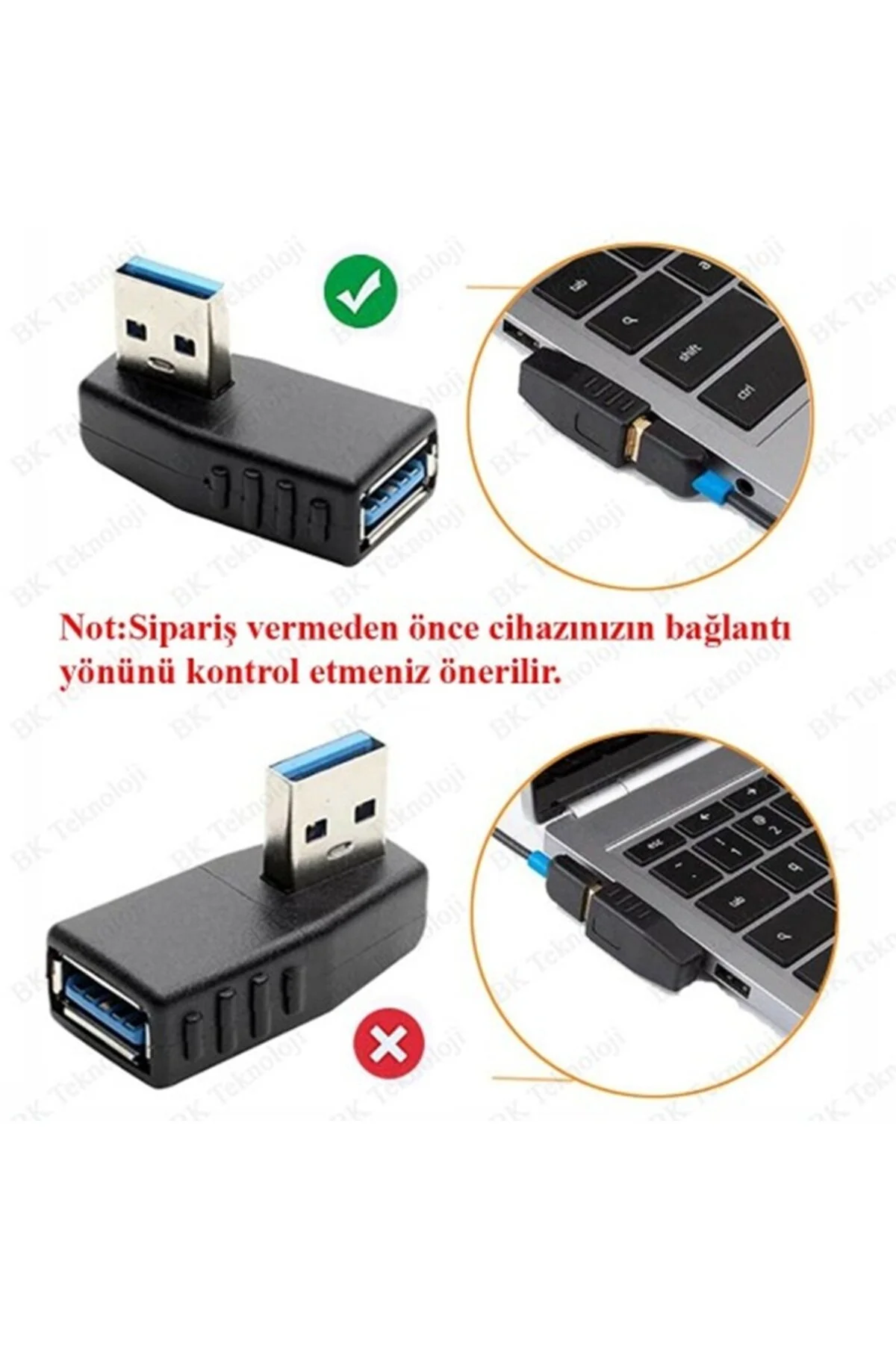 Usb 3.0 Sağ Açılı Konnektör Erkek Dişi 90 Derece Uzatma Adaptörü Yüksek Hızlı Usb Yeni 3.0 Sürümü 1