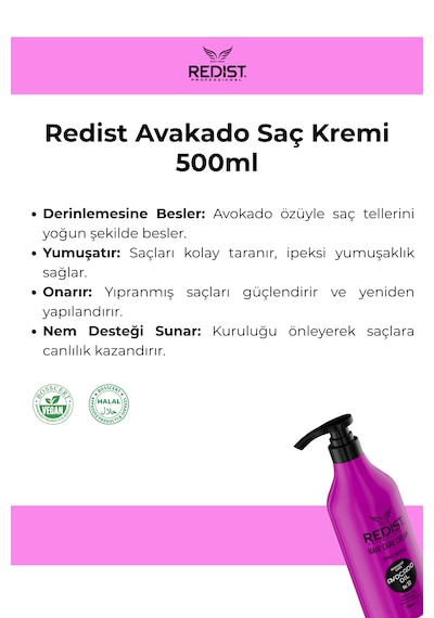 Redist Avokadolu Saç Bakım Kremi 500 Ml