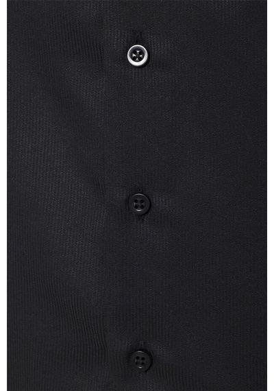 Süvari Siyah Slim Fit Düz Klasik Yaka Gömlek-33510 Siyah