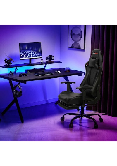 Adore Gaming Prox Ergo Oyuncu Koltuğu - Siyah S.deri 71x126-136x77,5 Cm Siyah