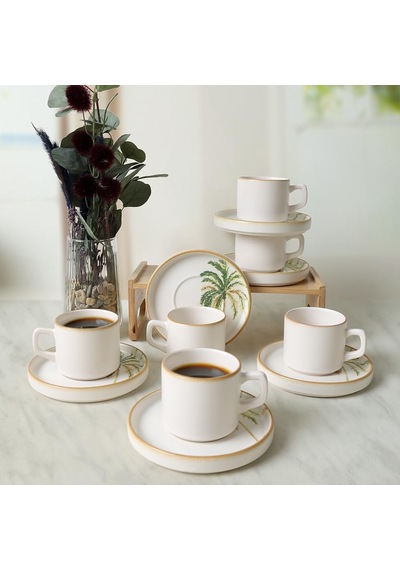 Bronze Palmiye Stackable Çay Takımı 12 Parça 6 Kişilik 22902-03 çok renkli