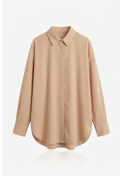Quzu Oversize Taş Kadın Gömlek 11478