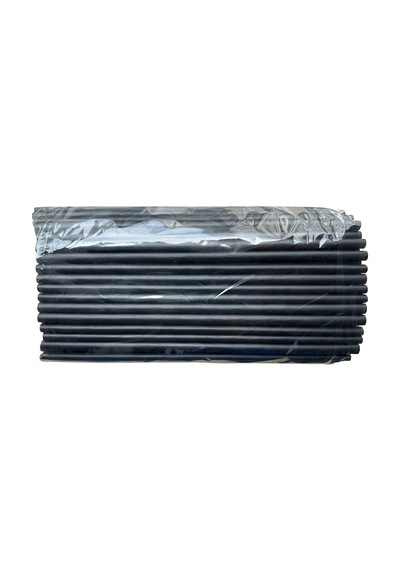 Dökme Kalın Kokteyl Buzlu İçecek Pipet - Düz - Siyah - 22 Cm. - 8 Mm. -100 Adetlik 3 Paket Siyah