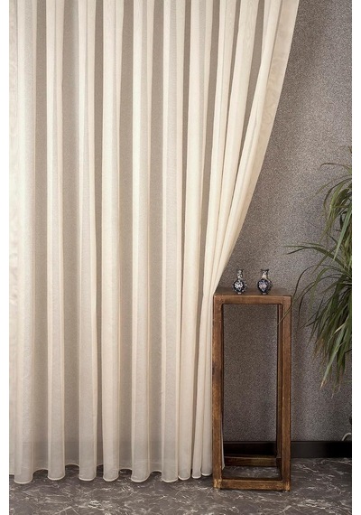 Etamin Tül Bej 1-3 Sık Pile 150 X 260 Bej Rengi Çok Renkli