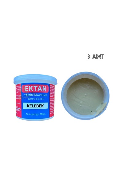 Ektan Masif Ve Ahşap Tamir Macunu Kelebek 220 Gr. - 3 Adet Kahverengi