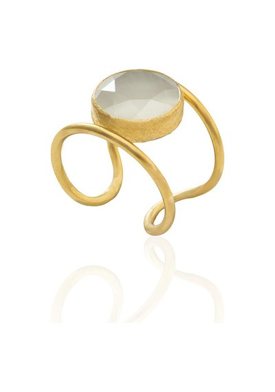 Kadir Jewellery 22 Ayar Altın Kaplama Kadın Zirkon Taşlı Yüzük Mavi