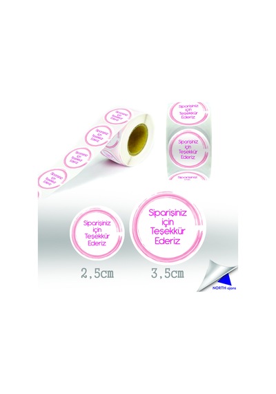 Sipariş Paketi Etiketi Sticker 3,5cm 28 Adet Baskes Model 25