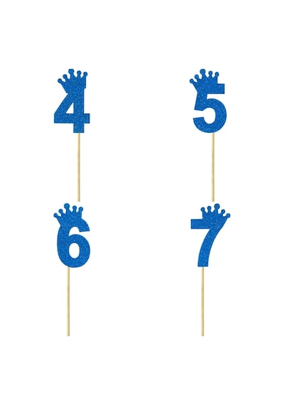 Eva Simli Rakam Pasta Süsü, 19cm X 7,5cm - 1 Adet Mavi