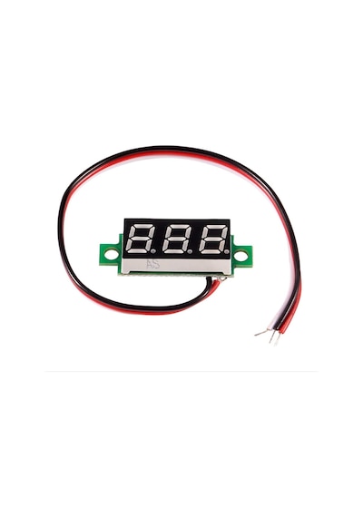Alkatronik-Voltmetre 0.28' 0-100V Mavi 3 Telli Dijital Led Gösterge Voltaj