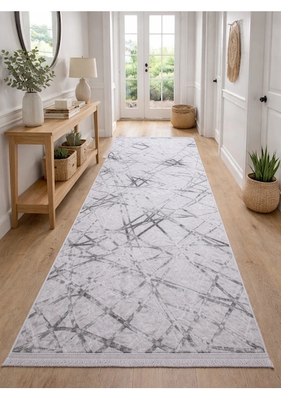 Merinos Vista 76590-095 Özel Kesme Halı Gri Çok Renkli