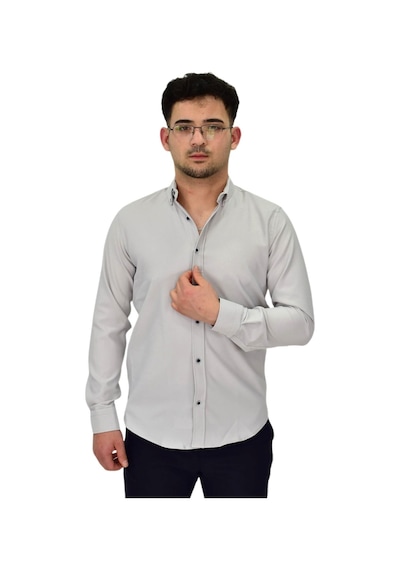 Erkek Likralı Spor Silim Fit Gömlek Bgl-st04326 Gri