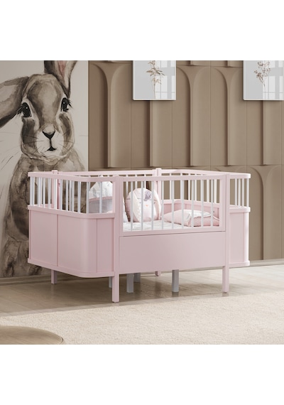 Siesta Büyüyen Beşik 90x130, Siesta Karyola 90x190 - Pembe