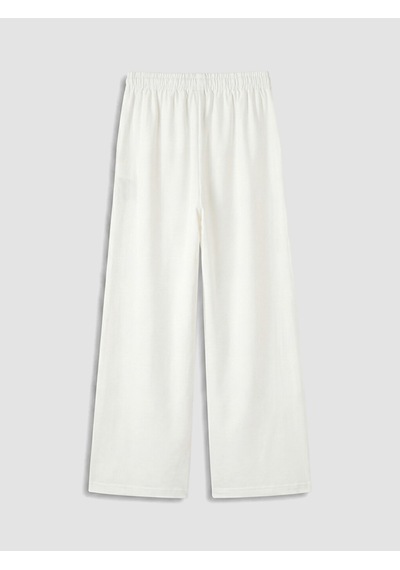 Lcw Comfort Beyaz Beli Lastikli Geniş Paça Kadın Pantolon