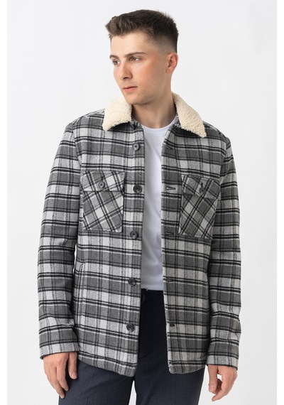 White Stone Aarau 58137 Slim Fit Kürklü Kaban - Antrasit