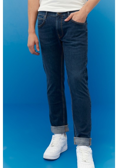Lee Daren Regular Straight Fit Normal Bel Esnek Jean Kot Pantolon Dark Worn