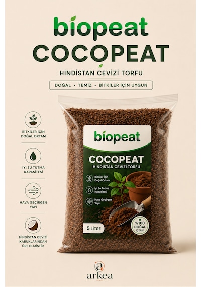 Cocopeat Hindistan Cevizi Torfu 5 Litre Saksı, Çiçek Ve Fide İçin Bitki Yetiştirme Ortamı 1000