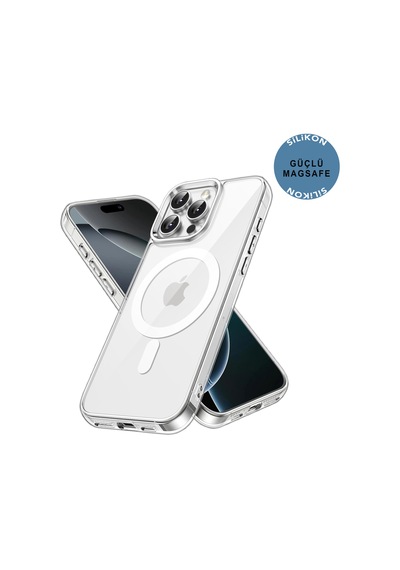 Apple Uyumlu iPhone 16 Pro Şeffaf Magsafe Kılıf Safe Şeffaf