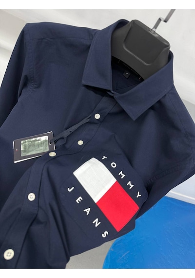 Tommy Hilfiger Erkek Yazlık Spor Gömlek Lacivert