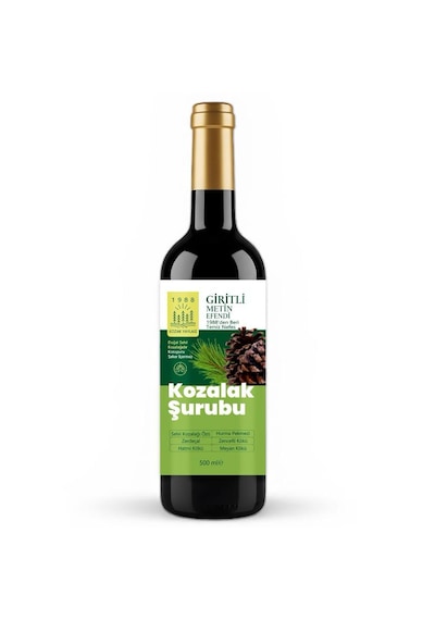 4 X 500 Ml Kozak Bergama Vakfı Kozalak Şurubu Giritli Metin Efendi