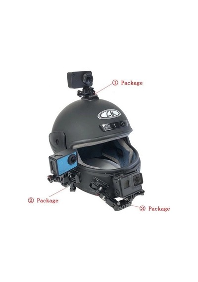 Oem Marka Gp11 Aksiyon Kameraları İçin Kask Bağlantı Aparatı Seti K2 Siyah