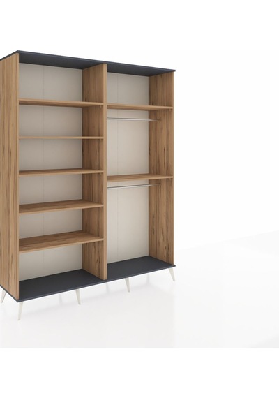 Hyperion Gardrop 7 Raflı 2 Askılı 176x44x221 Çam-antrasit/çam Antrasit/çam Hyperion Gardrop 7 Raflı 2 Askılı 176x44x221 Çam-antrasit/çam Antrasit/çam