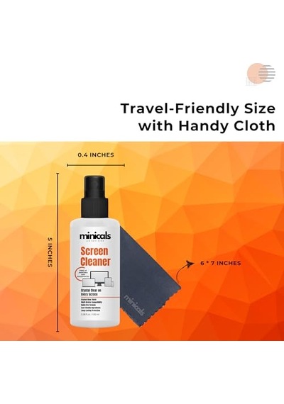 Telefon, Tablet Ve Bilgisayar İçin Ekran Temizleyici Sprey &amp Mikrofiber Bez 100ml