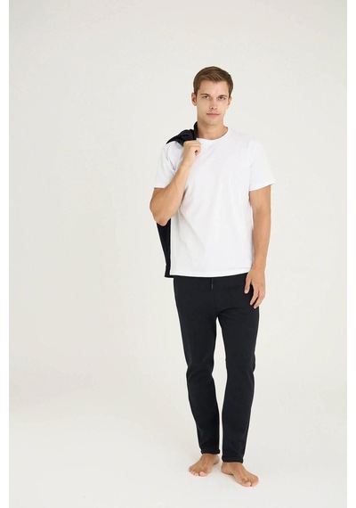 Kly Erkek Comfort Fit Çıtçıtlı Gömlek Kısa Kol T-shirt Jogger Pantolon 3'lü Eşofman Takım Lacivert