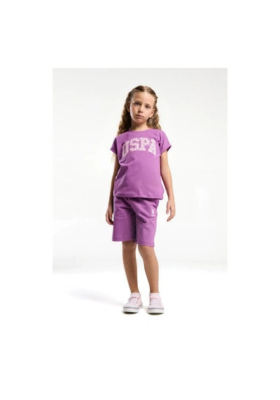 U.S. Polo Assn. Kız Çocuk Bermuda Takım - Viyolet Viyolet