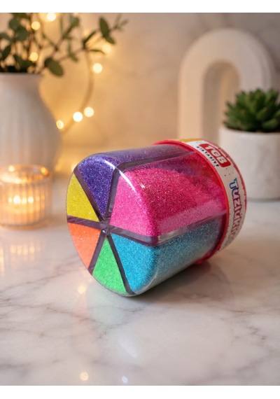 Tgb Tuzluklu Karışık Neon Renkli Toz Sim - 6 Bölmeli & 6 Cm