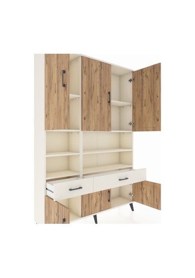 Arges Dolap 8 Raflı 2 Çekmeceli 6 Kapaklı 132x30x195 Aytaşı-ç... Aytaşı