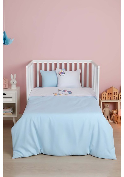 Dolly Mint Punch Nakışlı %100 Pamuklu Bebek Nevresim Takımı Çok Renkli