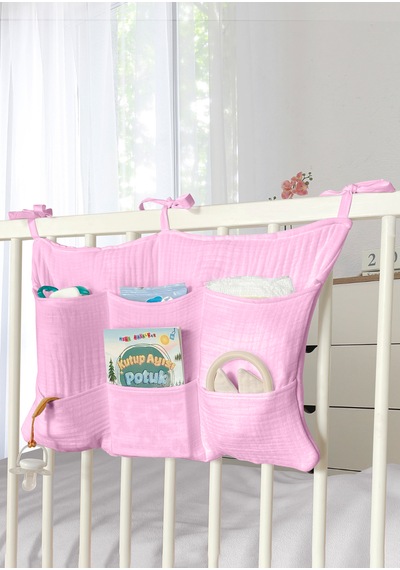 Bebek Beşik Yanı Organizer 6 Cepli Pratik Organizer Pembe