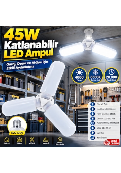 Global K2 Kes471 45w Pervane Led Ampul E27 Beyaz