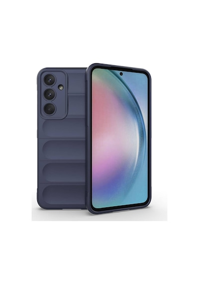 Galaxy Uyumlu A55 Kılıf Esnek Tpu Oyuklu Arka Yüzey Tasarımlı Zore Etnik Silikon Kapak Lacivert