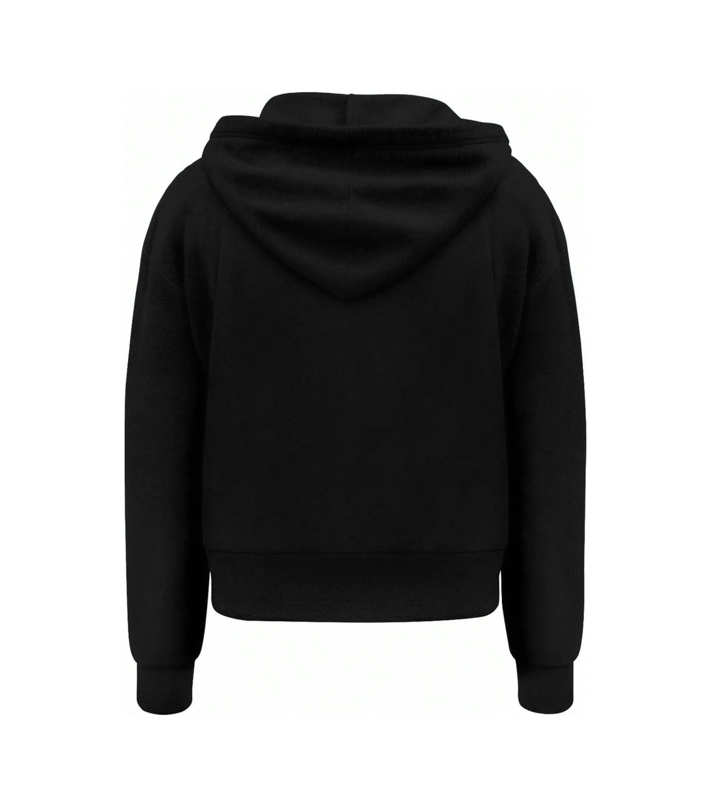 Ghassy Co. Erkek Pamuklu Günlük Rahat İlkbahar Ve Sonbahar Çok Yönlü Kemer Boy Kapüşonlu Sweatshirt Siyah