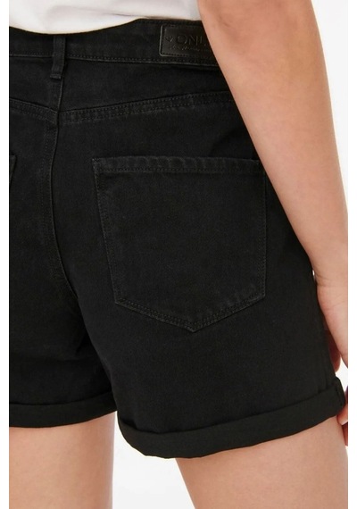 Only Onlvega Hw Mom Dnm Shorts Noos Kadın Siyah Denim Şort - 15230571
