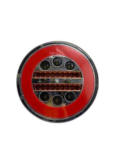 12v Stop Lambası Yuvarlak Neon Ledli 4 Fonksiyonlu Kırmızı-beyaz 140 35 Mm