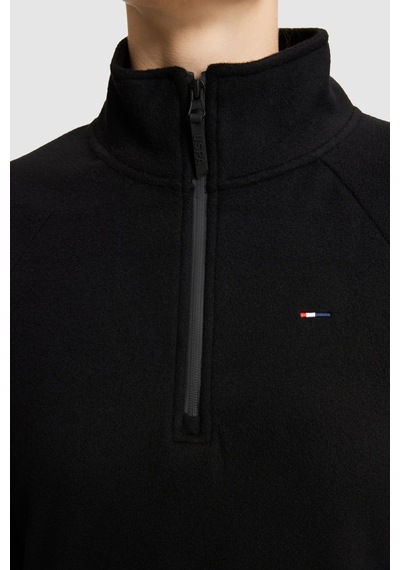 U.S. Polo Assn. Kadın Siyah Yarım Fermuarlı Sweatshirt 50329013-vr046