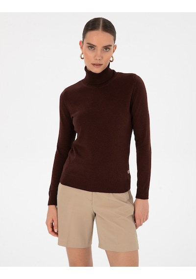 Pierre Cardin Kadın Kahverengi Kazak /triko 50315747-vr029 Kahverengi