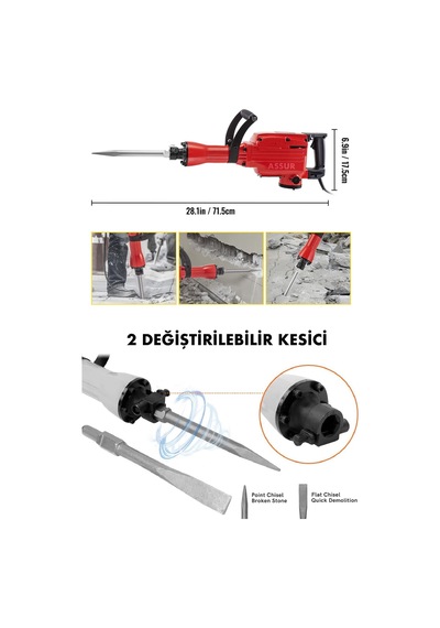 Assur 1800W Darbeli 16 Kg Kırıcı Delici Hilti - 1787