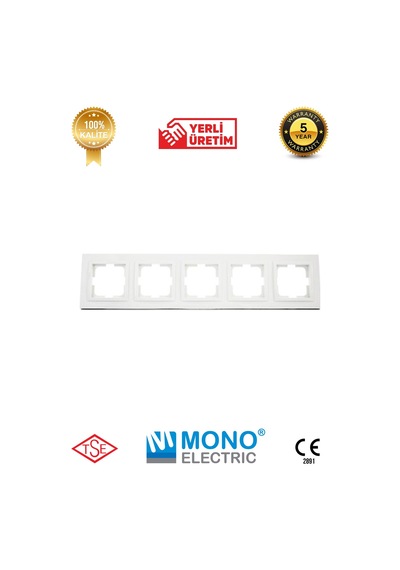 Beyaz Beşli Çerçeve 10 Adet Mono Despina