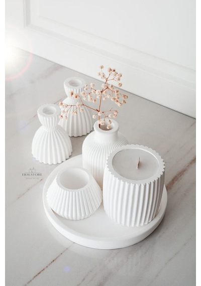 Ersu Store Tasarım Şamdan Soya Wax Bardak Mum Takımı