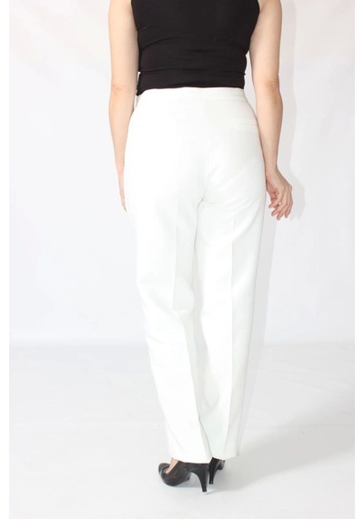 Moda Berray 2555 Gizli Cep Modeline Sahip Büyük Beden Pantolon Beyaz Beyaz