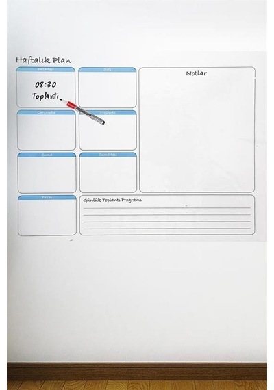 Buffer Haftalık Planlayıcı Manyetik Duvar Stickerı Takvim 56 Cm X 70 Cm