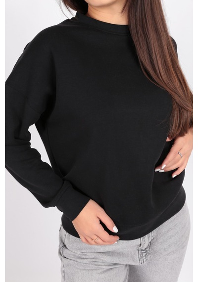 Busem W0011055 Kadın Modal Sweatshirt Siyah